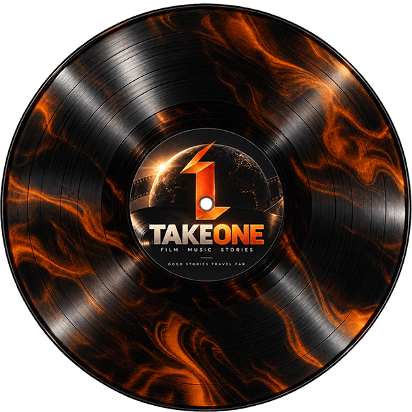 Black and orange marbled Take One vinyl record